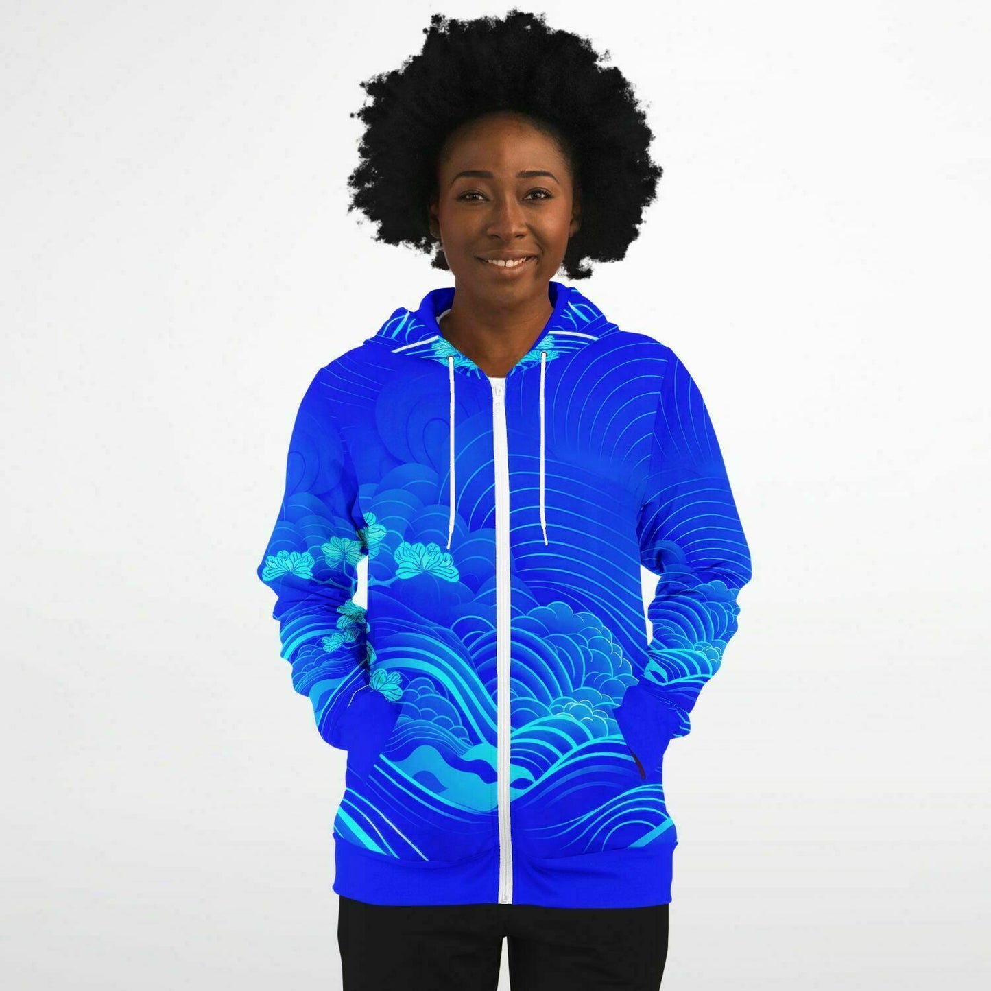 Waves & Flowers 4 Zip Hoodie