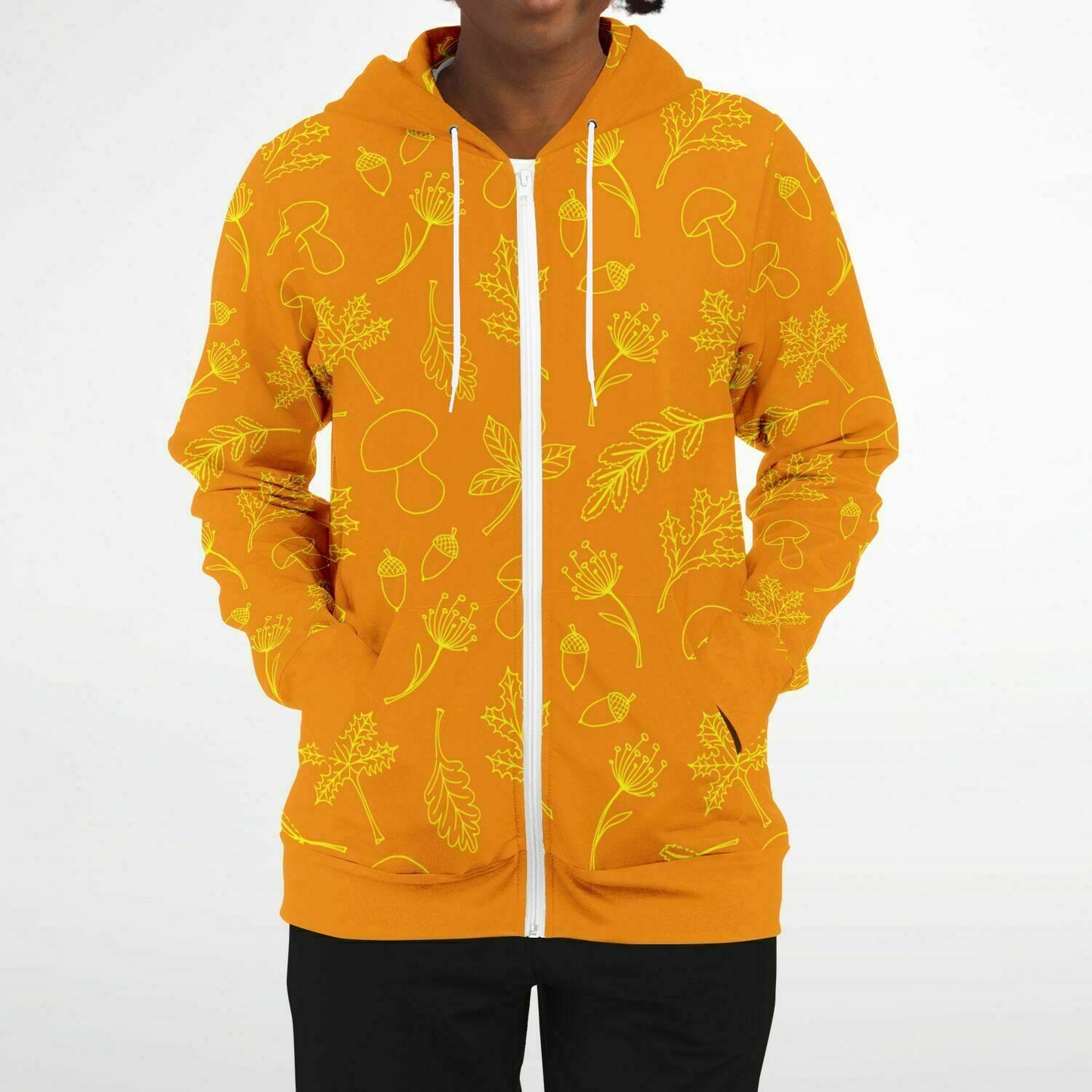 Orange Fall Unisex Zip Hoodie