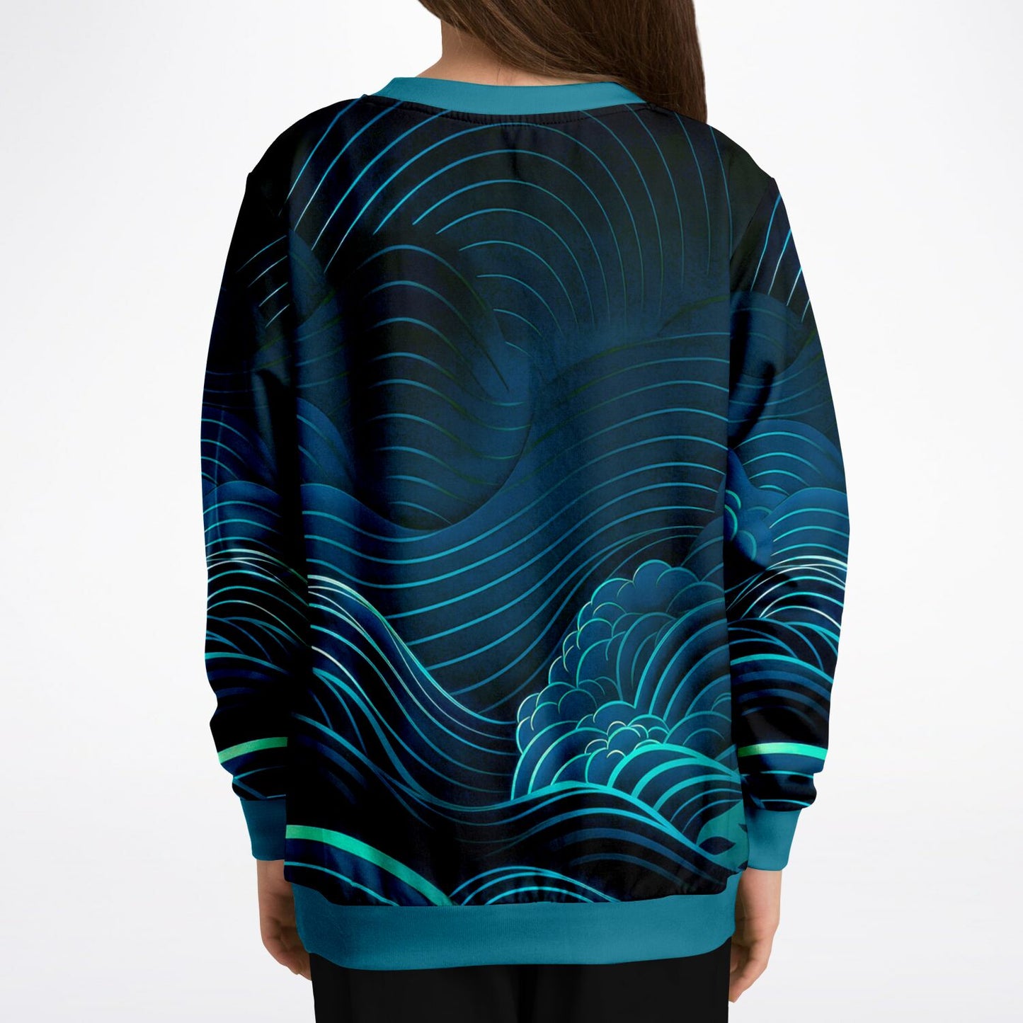 Waves Kids Sweatshirt - blue-green