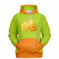 Orange Hedgehog Unisex Hoodie - bright green