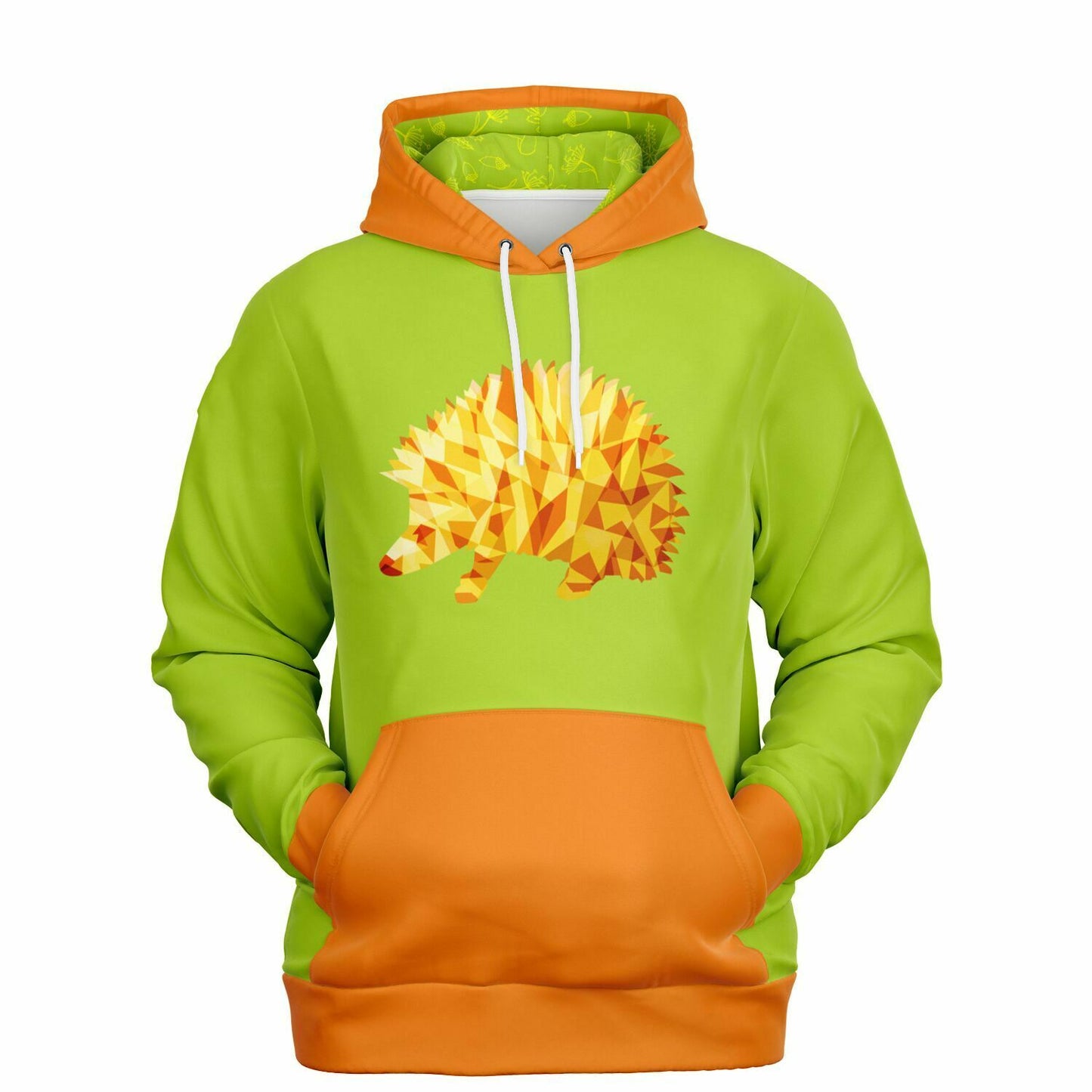 Orange Hedgehog Unisex Hoodie - bright green