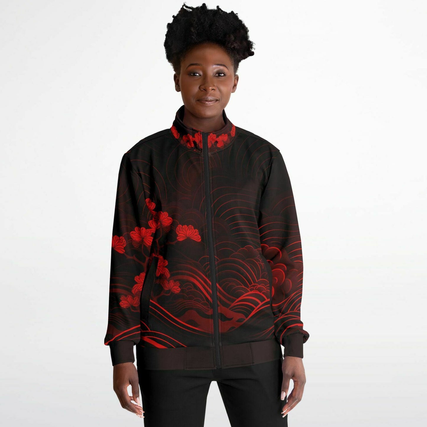 Waves & Flowers 1 Unisex Track Jacket