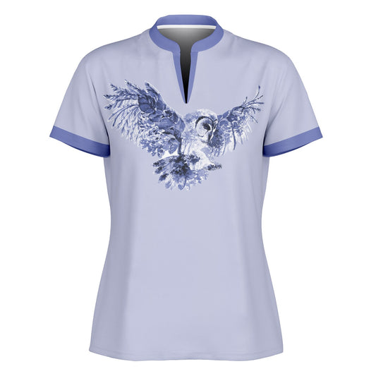 Flying Owl 2 Women's Polo Shirt - Stand Up Collar - No Buttons - 100% Recycled Polyester