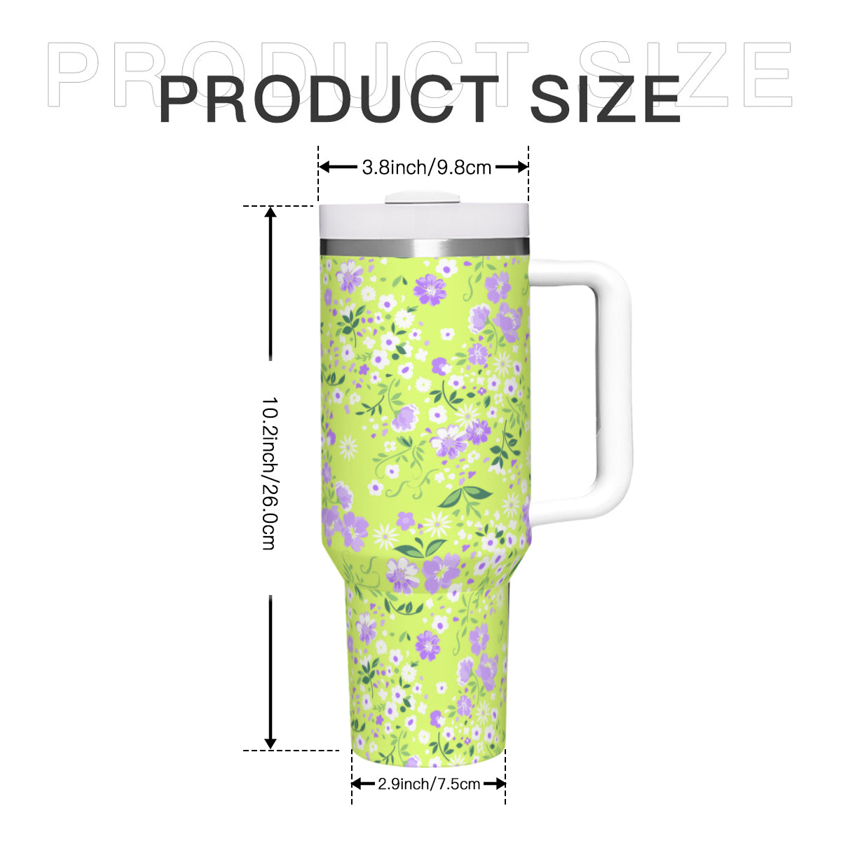 Summer Field 40oz Tumbler with Handle Stainless Steel