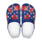 Red Poppies Clogs - dark blue