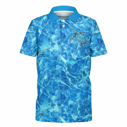 Blue Tortoise 1 Youth Polo Shirt