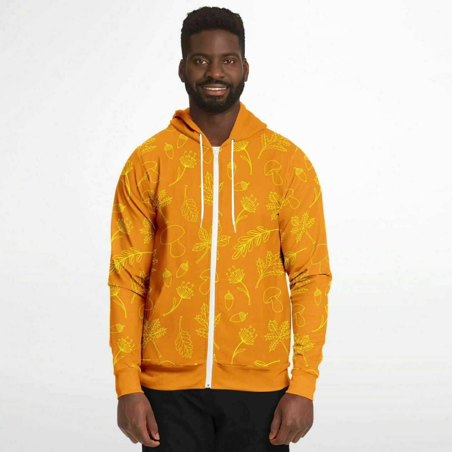 Orange Fall Unisex Zip Hoodie