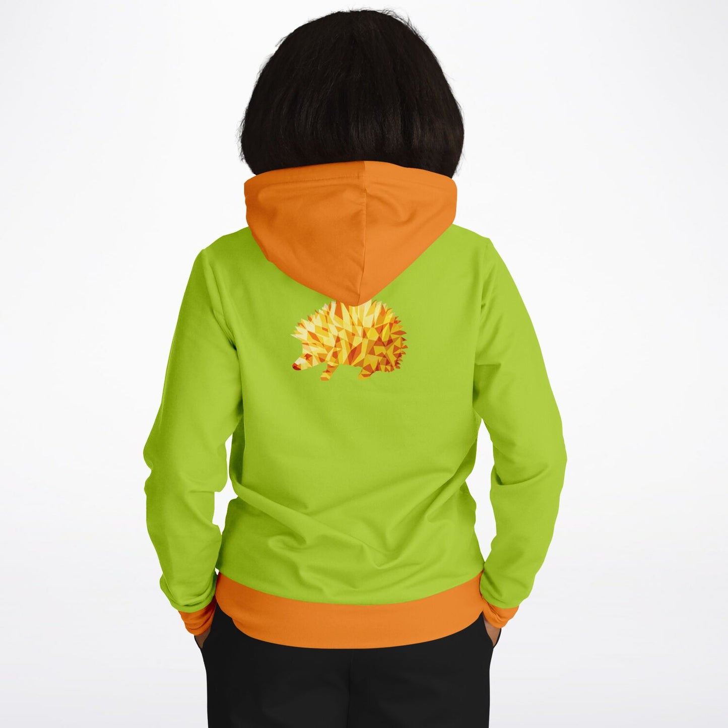 Orange Hedgehog Unisex Hoodie - bright green