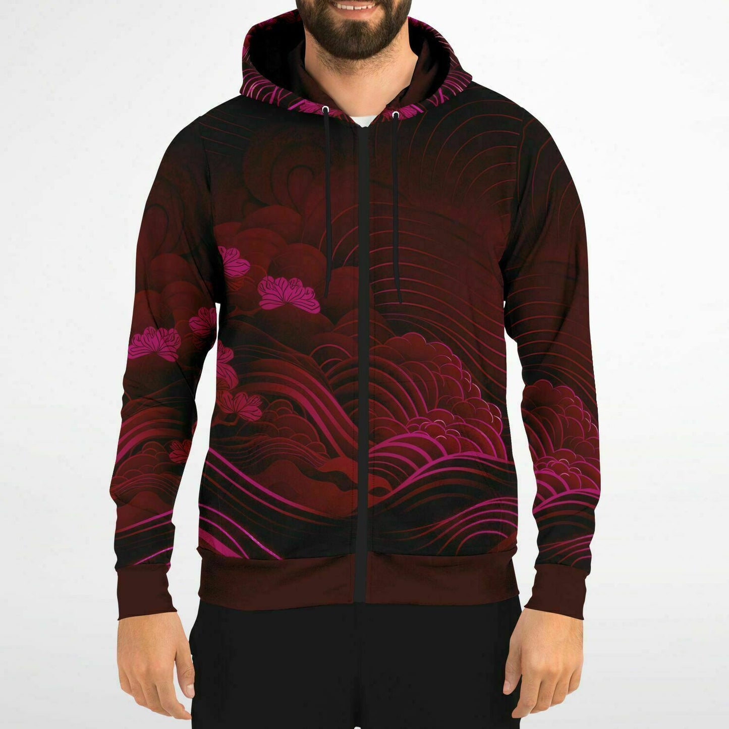 Waves & Flowers 5 Zip Hoodie
