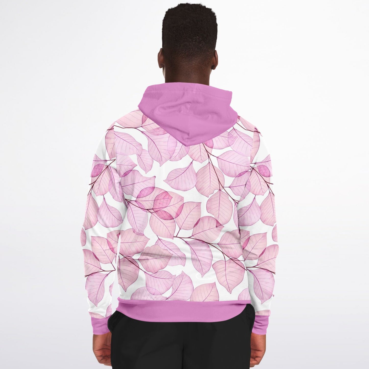 Pink Fall Leaves Unisex Zip Hoodie