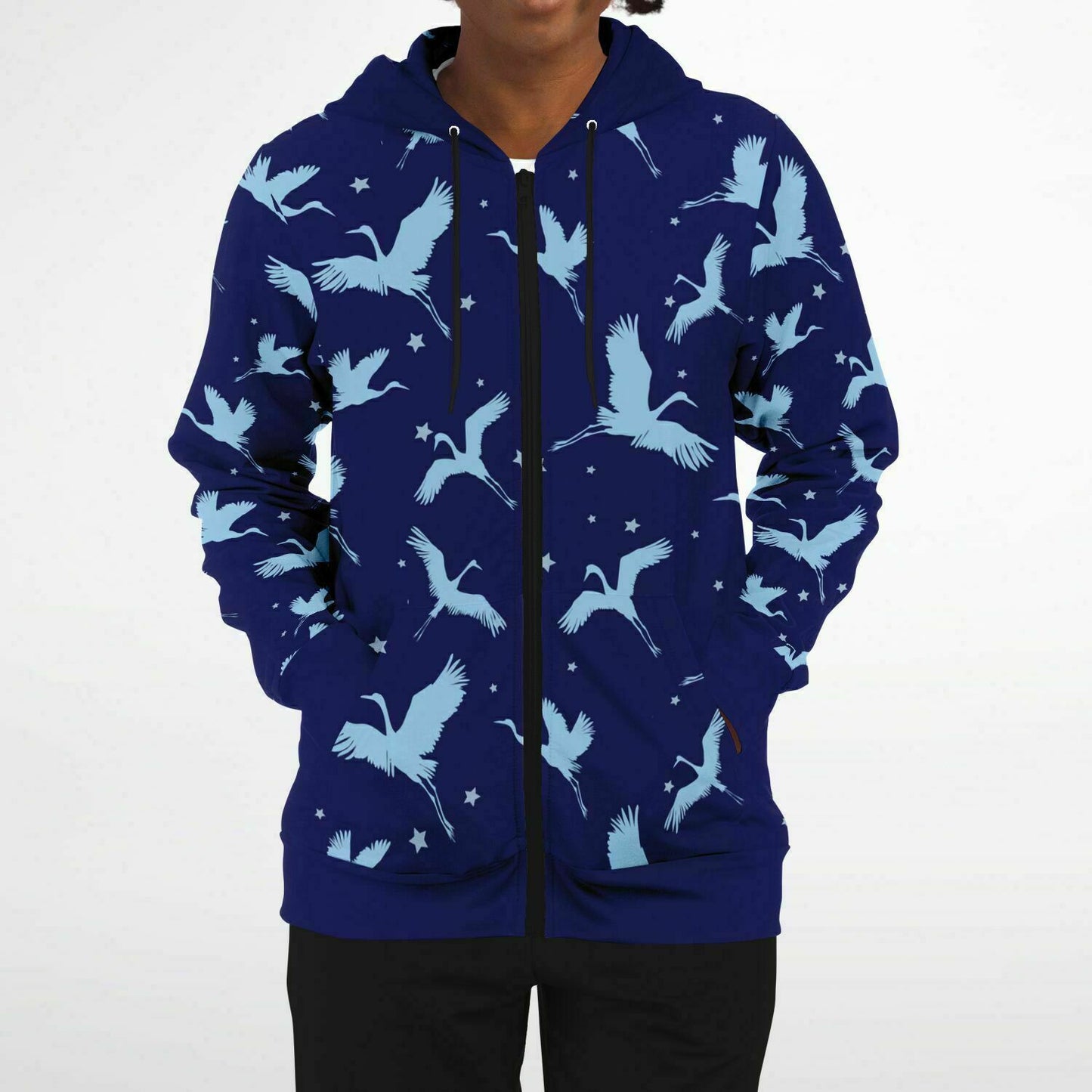 Blue Crane Zip Hoodie Unisex