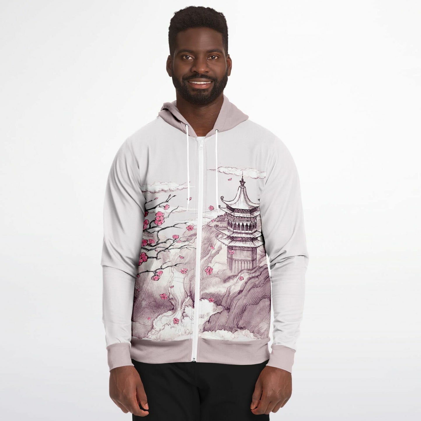 Pink Mountain Zip Hoodie