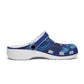 Waves & Flowers Clogs - blue