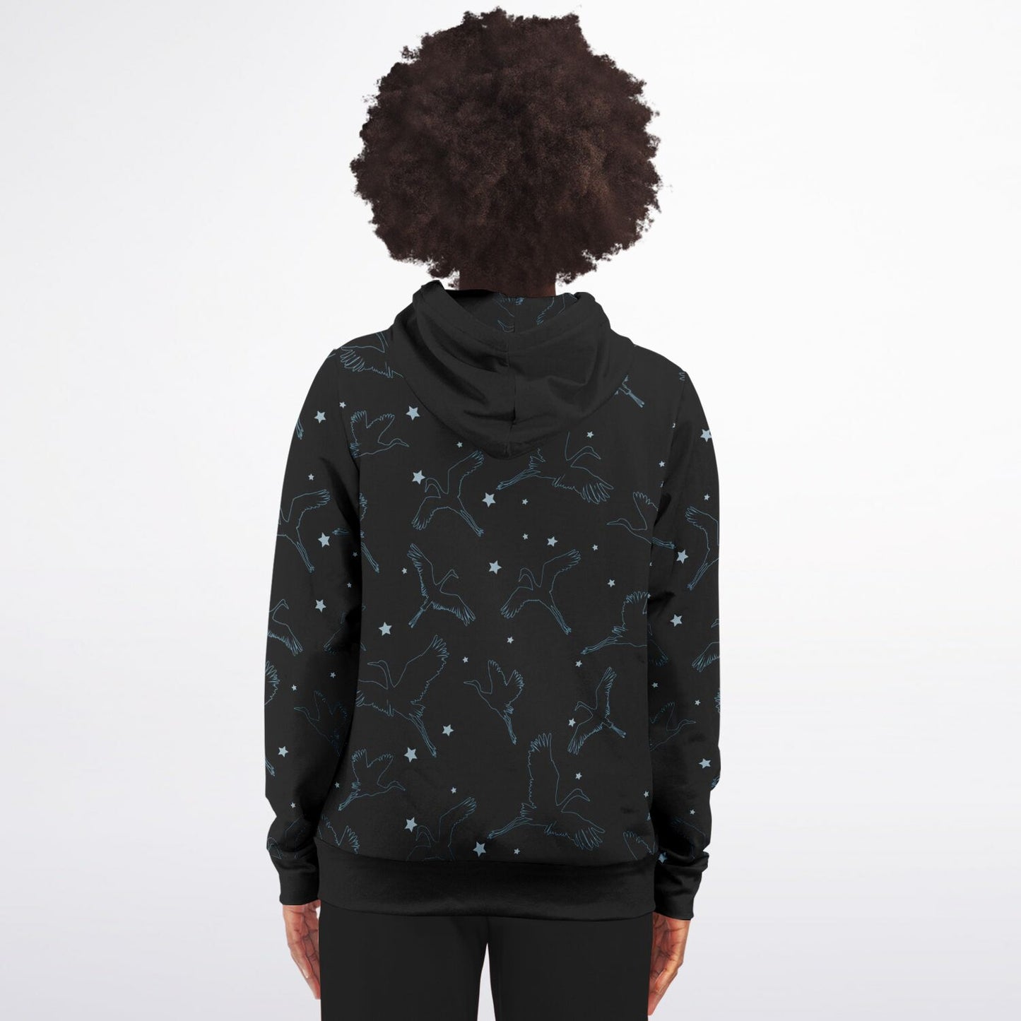 Black Cranes Zip Hoodie Unisex