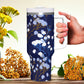 Cotton Flowers 40oz Insulated Tumbler with Handle