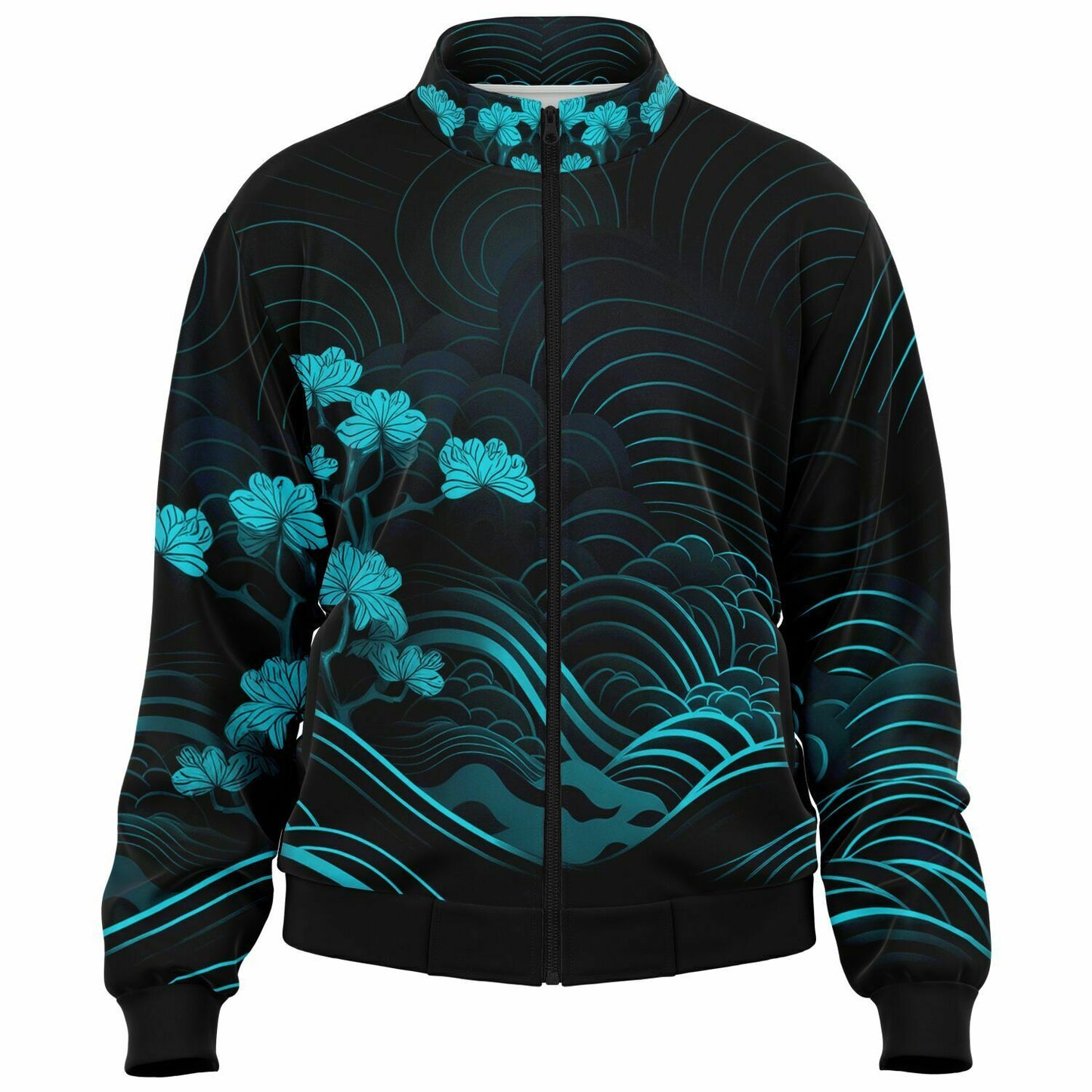 Waves & Flowers 1 Unisex Track Jacket