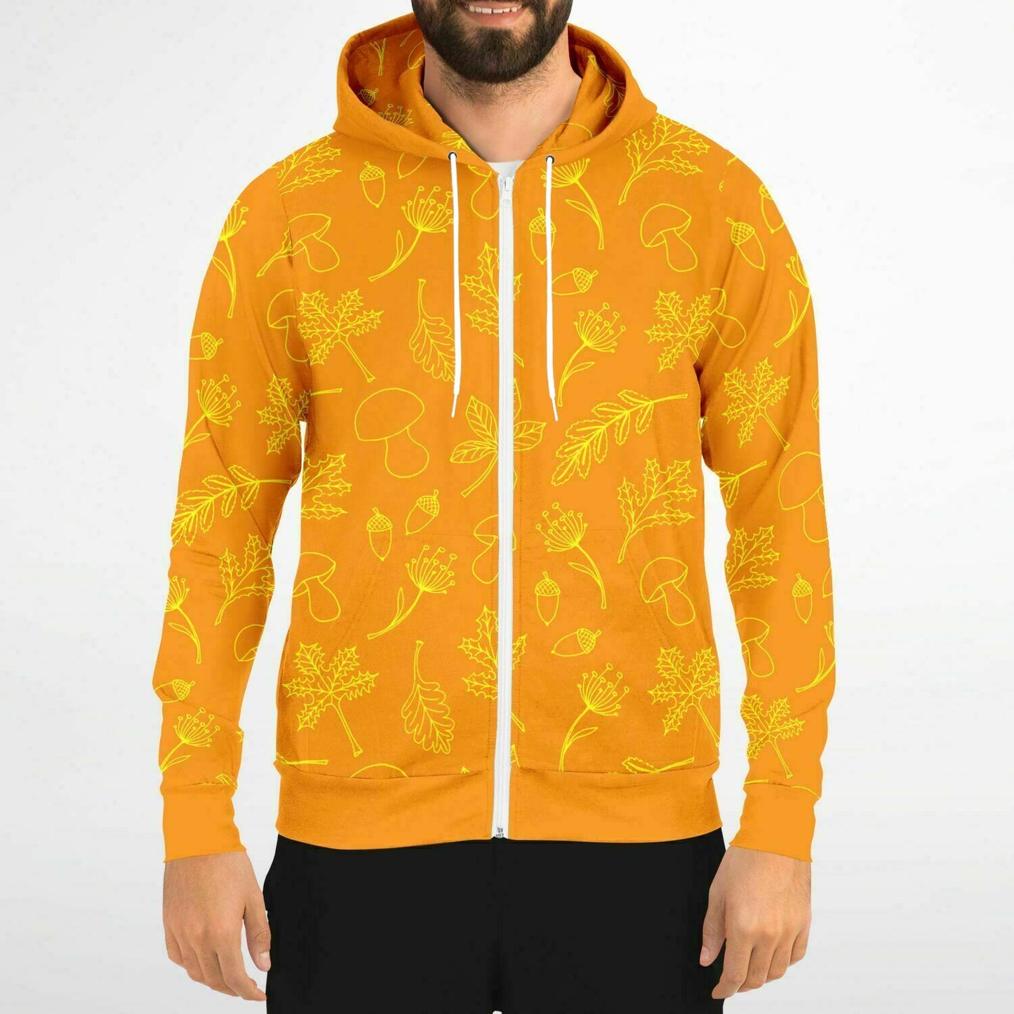 Orange Fall Unisex Zip Hoodie