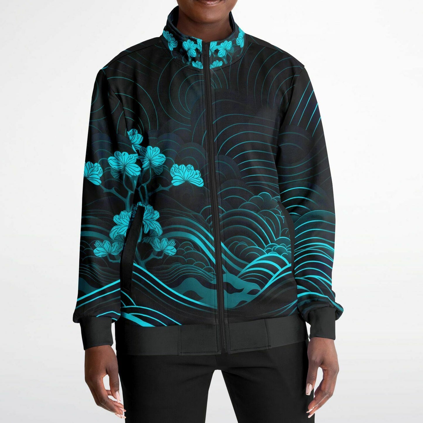 Waves & Flowers 1 Unisex Track Jacket