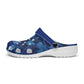 Waves & Flowers Clogs - blue