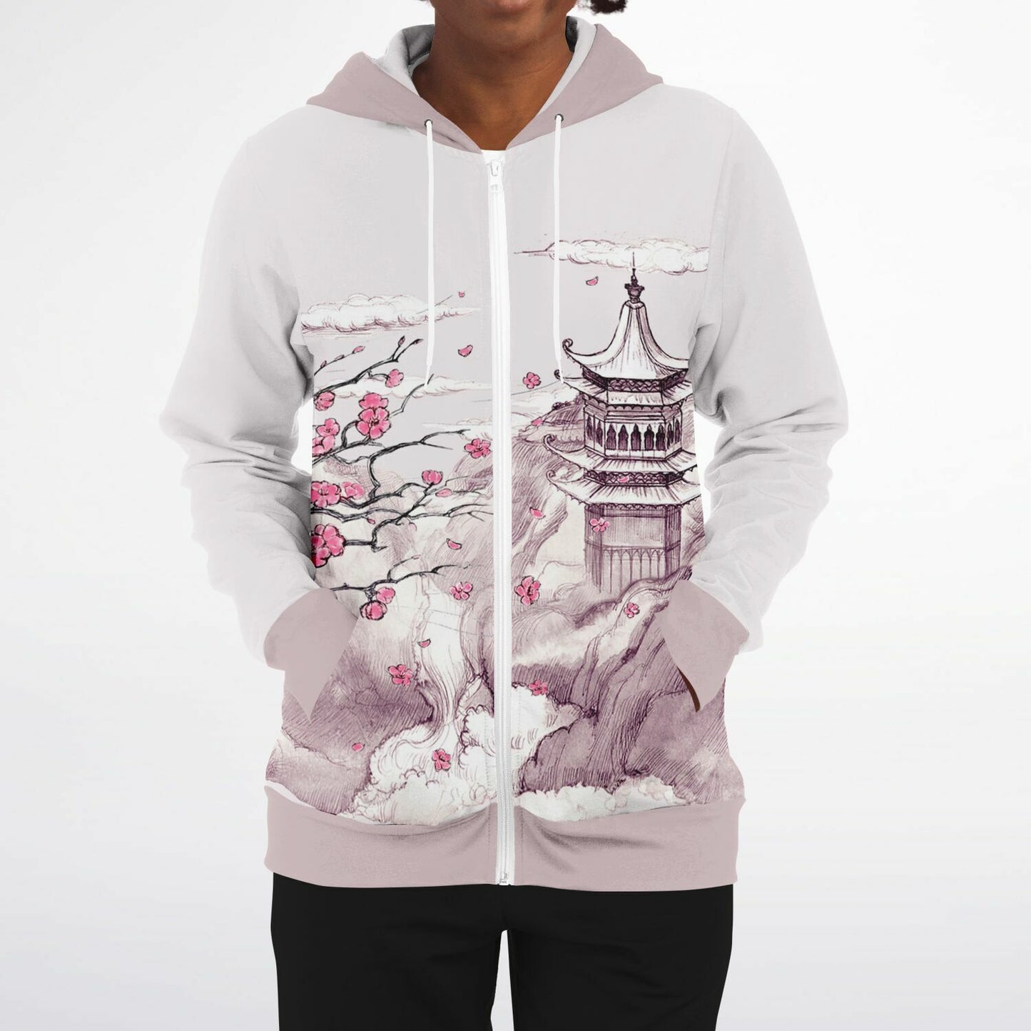 Pink Mountain Zip Hoodie