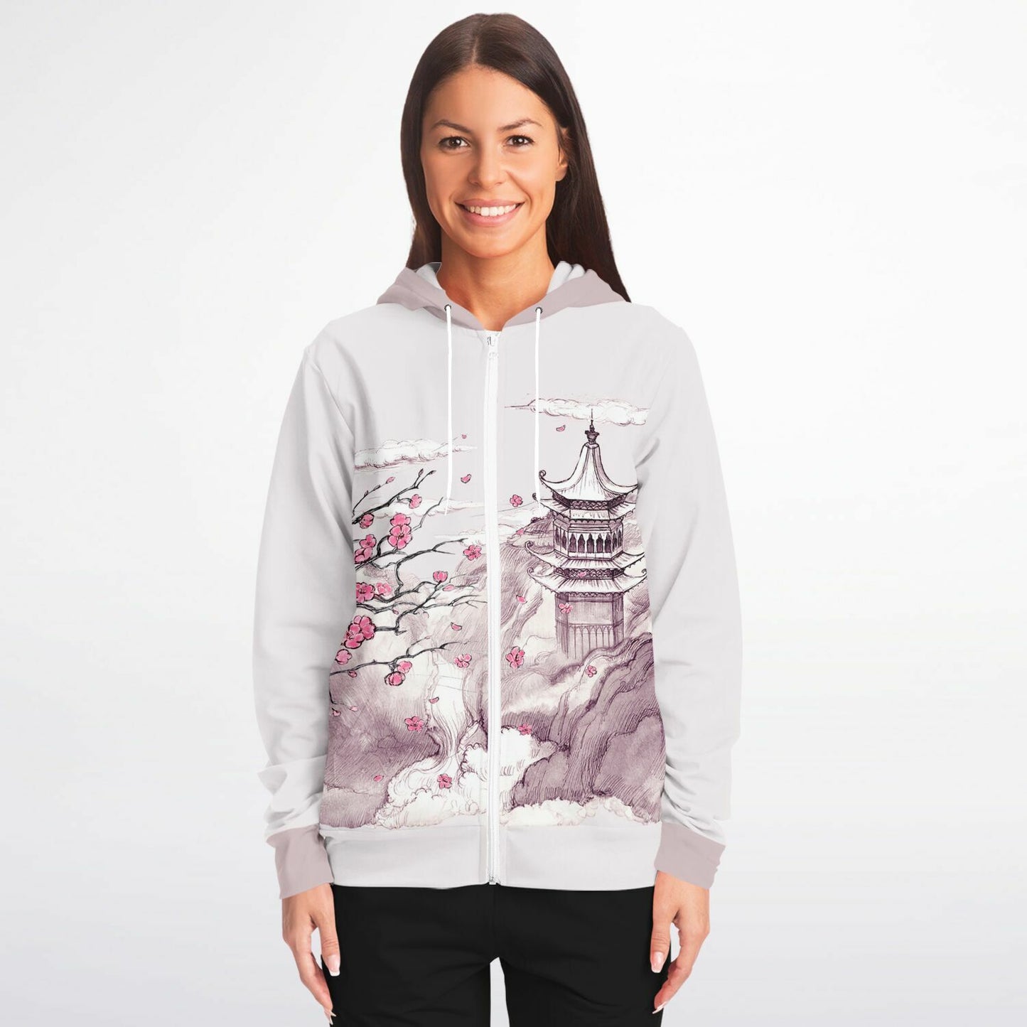 Pink Mountain Zip Hoodie