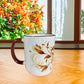 Autumn Swirl 11 oz Mug with Colored Rim and Handle - Reds