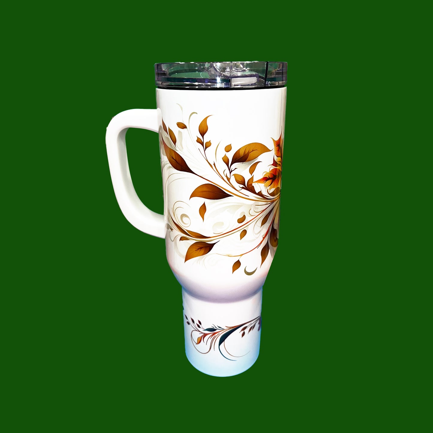 Autumn Swirl US stock 40oz Tumbler with handle and Straws