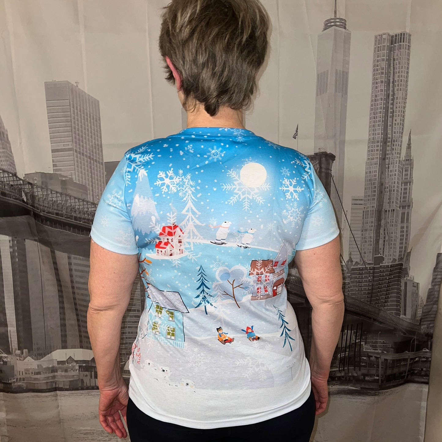 Winter City Blue Women's Cotton T-Shirt