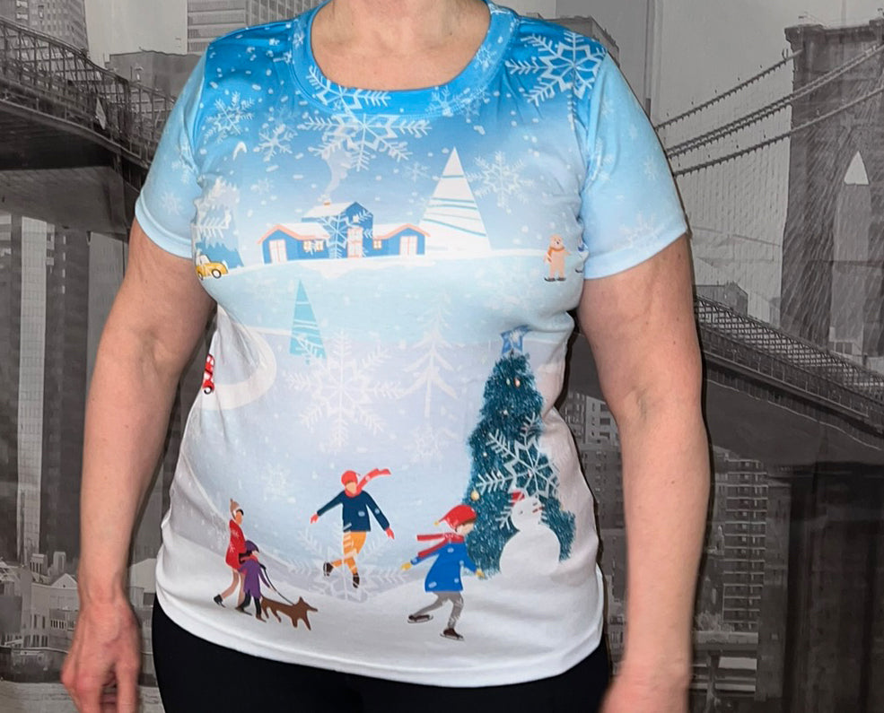 Winter City Blue Women's Cotton T-Shirt