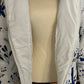 Winter Flowers Dark Blue on White Women's Puffer Jacket