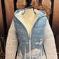 Snow in Japan Blue Women's Puffer Jacket with Hood