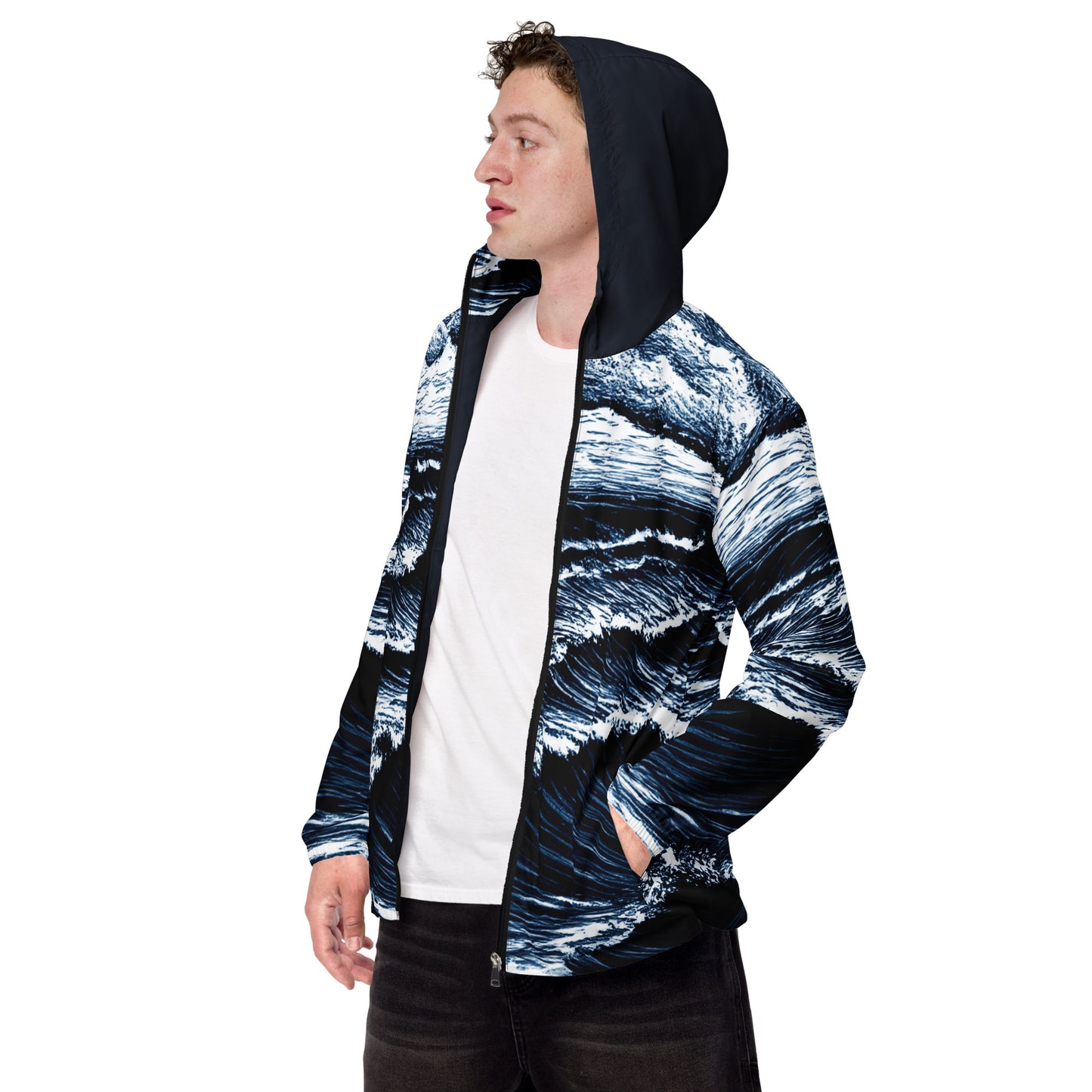 Stormy Sea Dark Blue Men’s Windbreaker