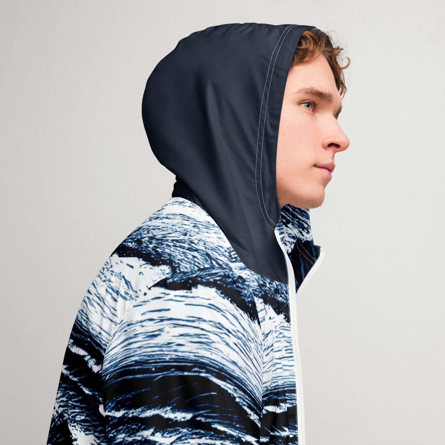 Stormy Sea Dark Blue Men’s Windbreaker