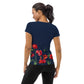 Red Poppies 2 Women's Athletic T-shirt - dark blue