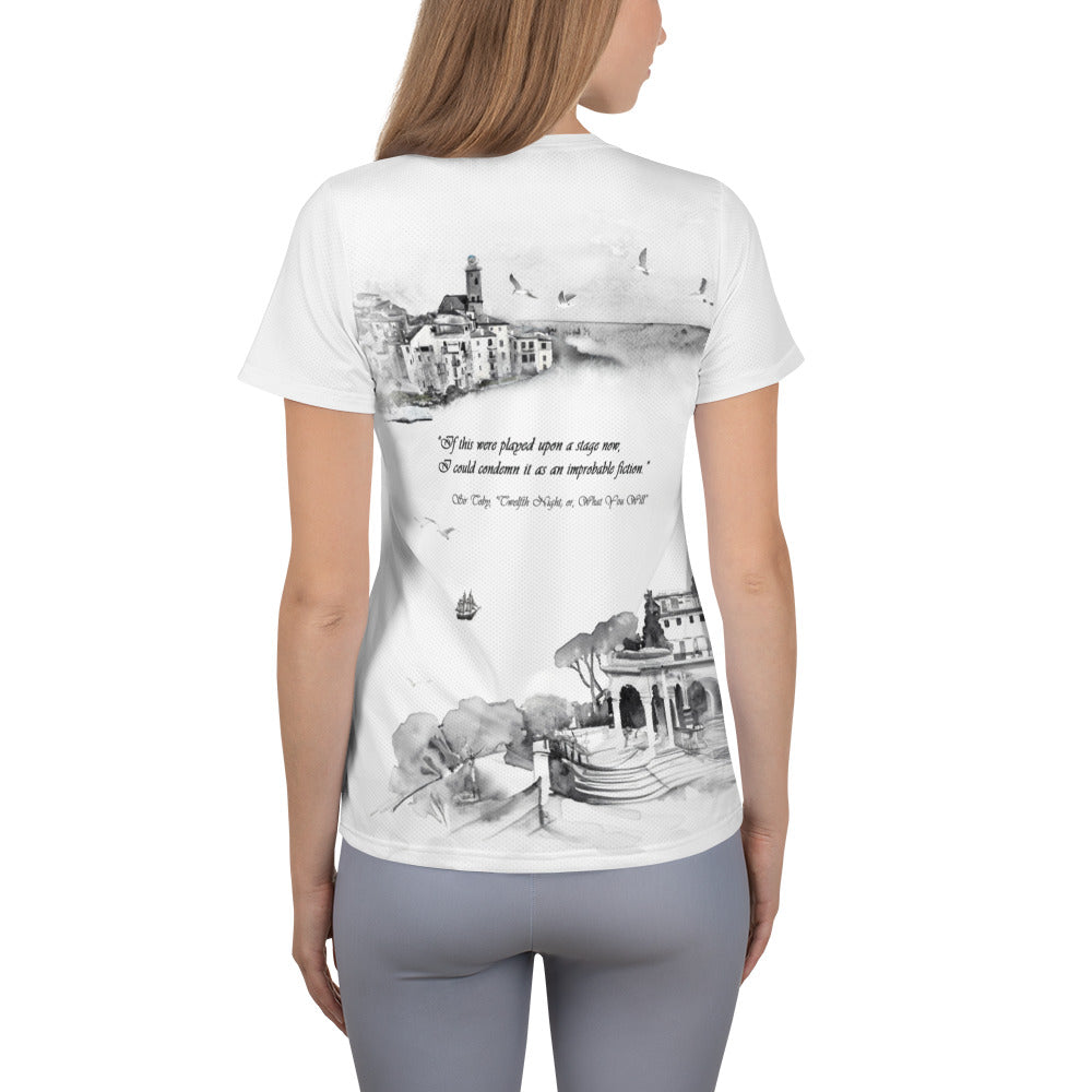 Twelfth Night - Wind and Rain 1 Women's Athletic T-shirt