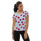 Red Poppies 1 Women's Athletic T-shirt - light blue