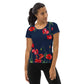 Red Poppies 2 Women's Athletic T-shirt - dark blue
