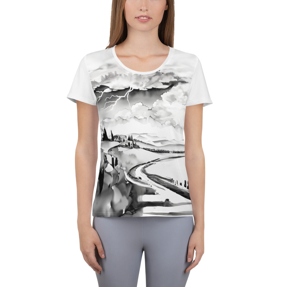 Twelfth Night - Wind and Rain 1 Women's Athletic T-shirt