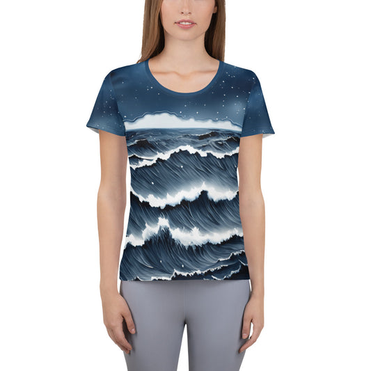 Stormy Sea 2 Women's Athletic T-shirt