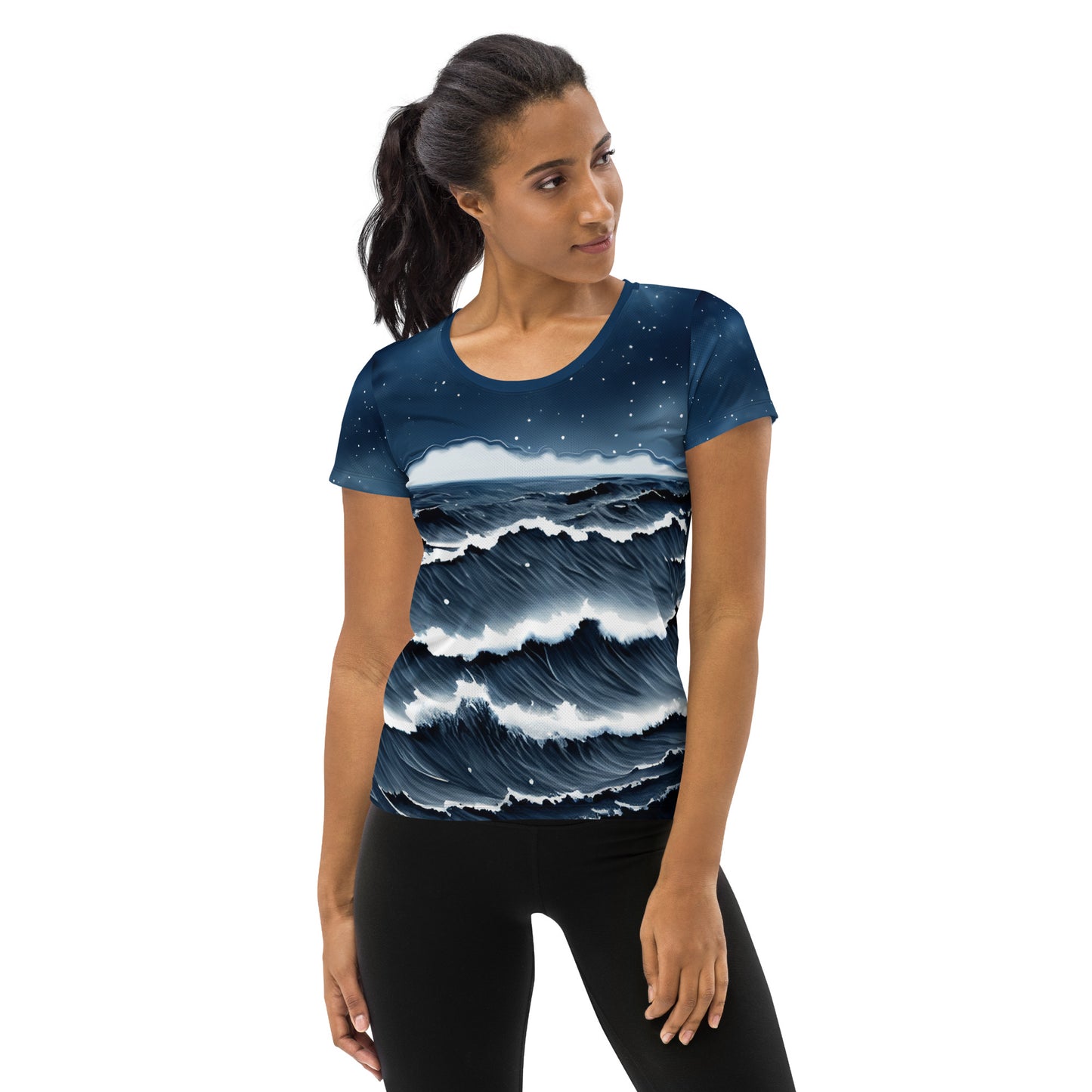 Stormy Sea 2 Women's Athletic T-shirt