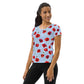 Red Poppies 1 Women's Athletic T-shirt - light blue