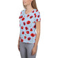 Red Poppies 1 Women's Athletic T-shirt - light blue