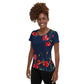 Red Poppies 2 Women's Athletic T-shirt - dark blue
