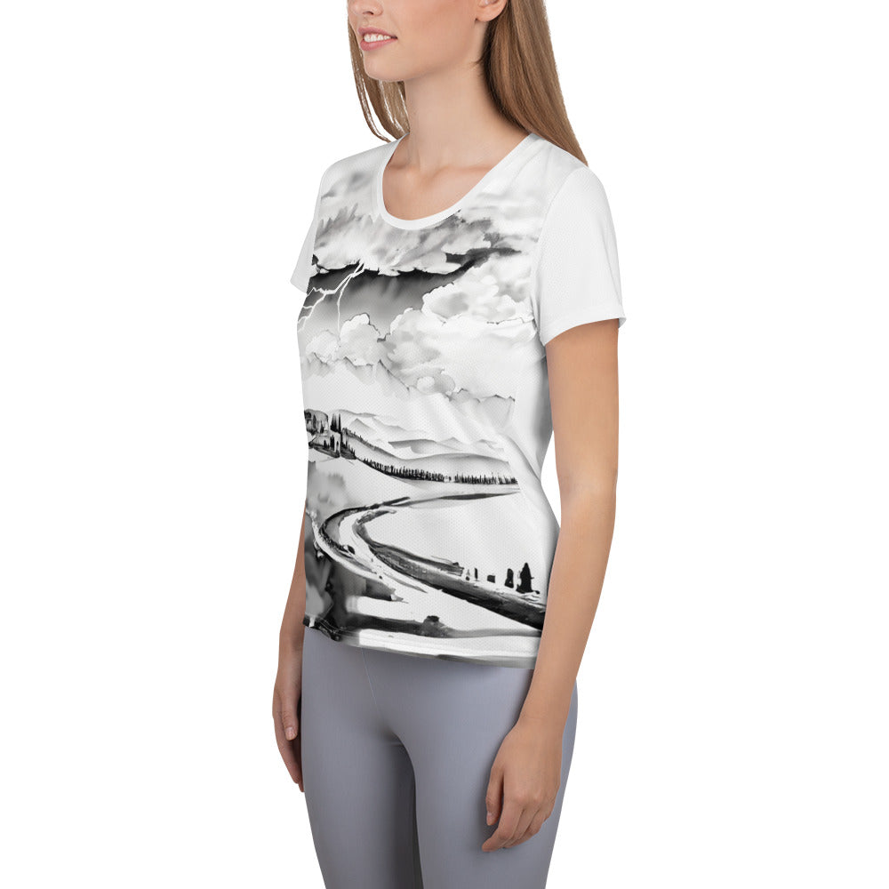 Twelfth Night - Wind and Rain 1 Women's Athletic T-shirt