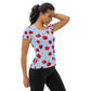 Red Poppies 1 Women's Athletic T-shirt - light blue