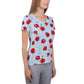 Red Poppies 1 Women's Athletic T-shirt - light blue