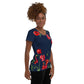 Red Poppies 2 Women's Athletic T-shirt - dark blue