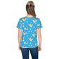 Bees & Flowers Youth crew neck t-shirt Bright Blue