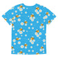 Bees & Flowers Youth crew neck t-shirt Bright Blue