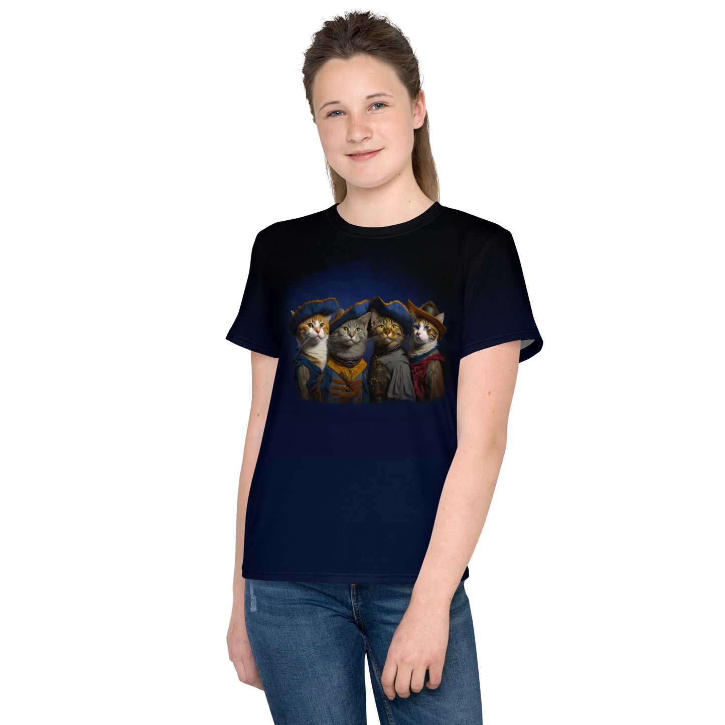 Four Cats-Musketeers Youth crew neck t-shirt